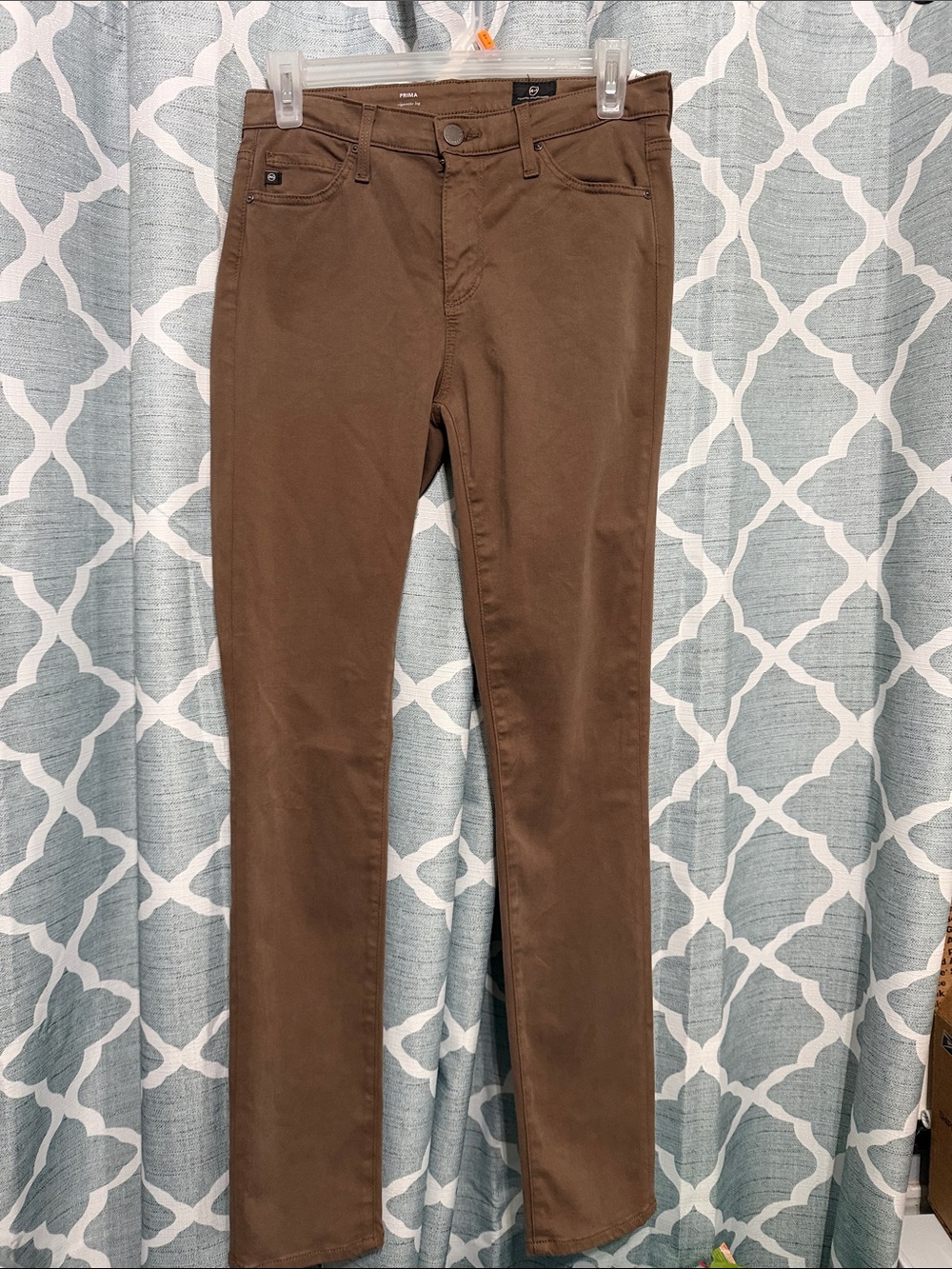 Ag Adriano Goldschmied Prima Cigarette Leg Pants in Brown EUC